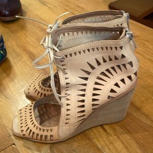Jeffery Campbell cut out pink leather sandals